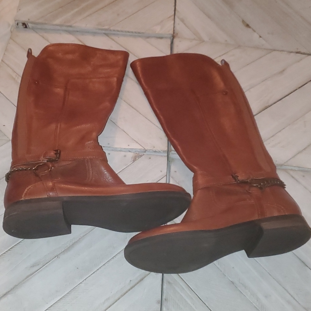 Marc Fisher S.  6 M Saddle Brown Cognac  Leather Boots